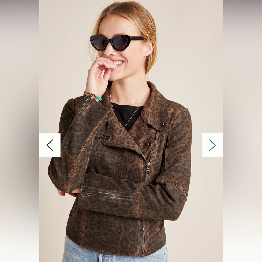 Anthropologie Marrakech Marni Leopard Moto Jacket